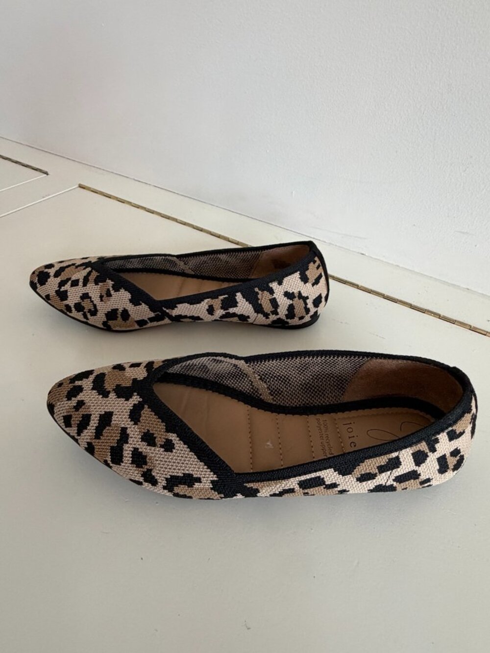 Joie Capri Leopard Knit Pointed Toe Ballet Flats Size 6.5